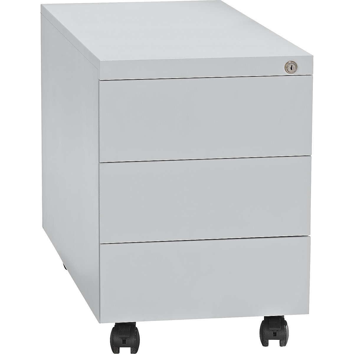 Container mobil, oțel – eurokraft basic, 1 suport pentru știfturi, 3 sertare pentru materiale, adâncime 790 mm, gri deschis-0