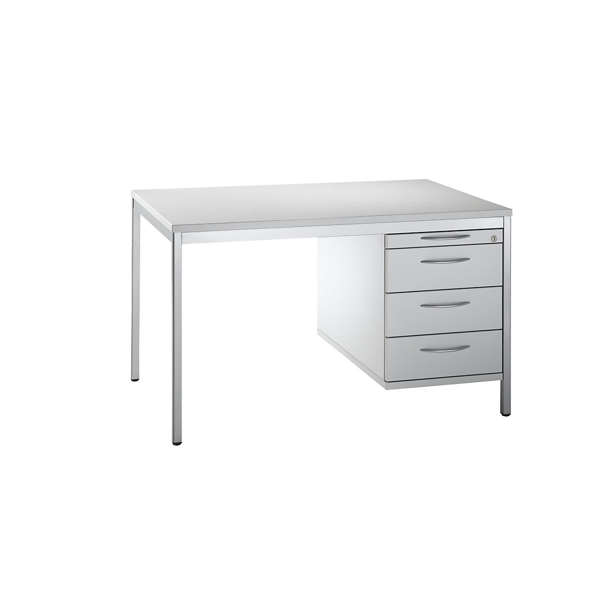 Dulap de pardoseală LENA, î. x lăț. x ad. 540 x 434 x 800 mm, 1 sertar pentru instrumente, 3 sertare pentru materiale, gri deschis-0