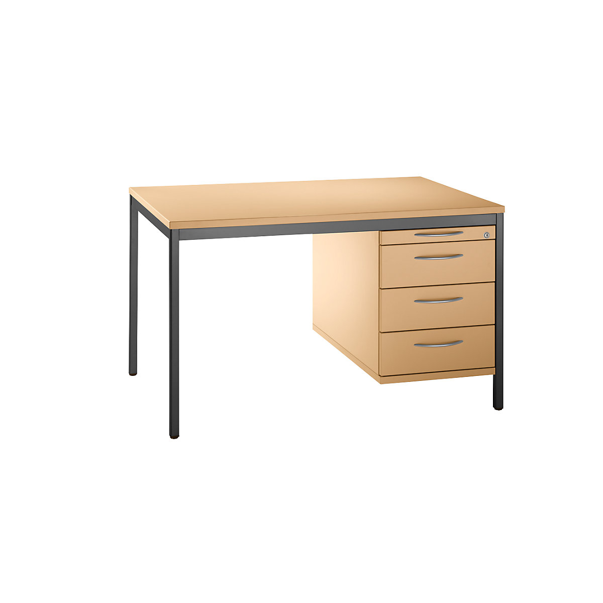 Dulap de pardoseală LENA, î. x lăț. x ad. 540 x 434 x 800 mm, 1 sertar pentru instrumente, 3 sertare pentru materiale, decor fag-0