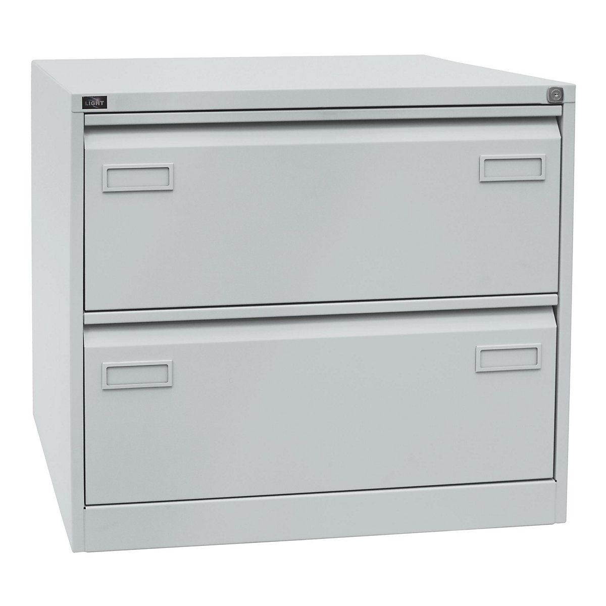 Dulap pentru registre suspendate LIGHT, 2 rând – BISLEY, 2 sertare, DIN A4, gri deschis-0