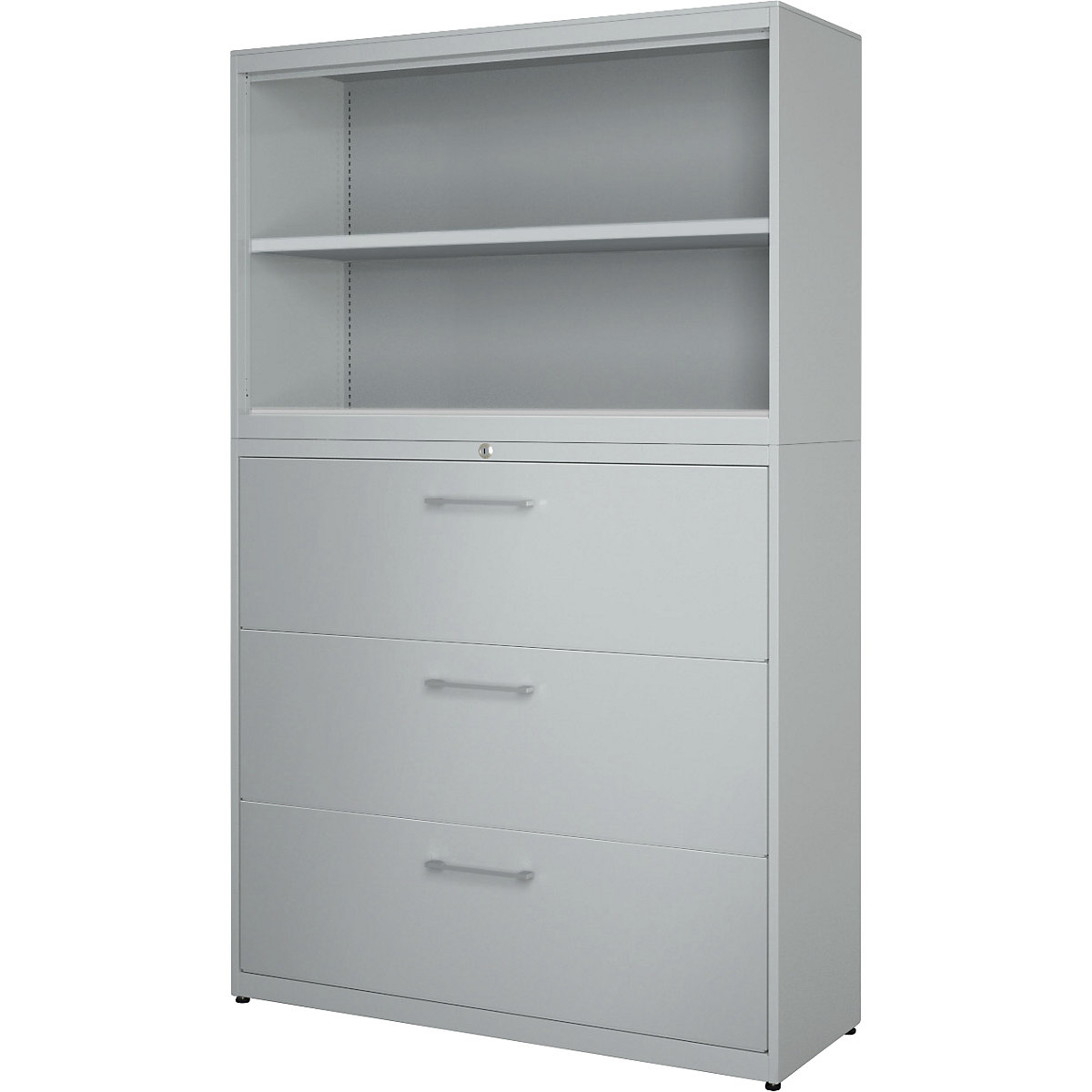Combinație de dulap cu sertare pentru registratură suspendată – mauser, lățime 1200 mm, alb aluminiu / alb aluminiu-0