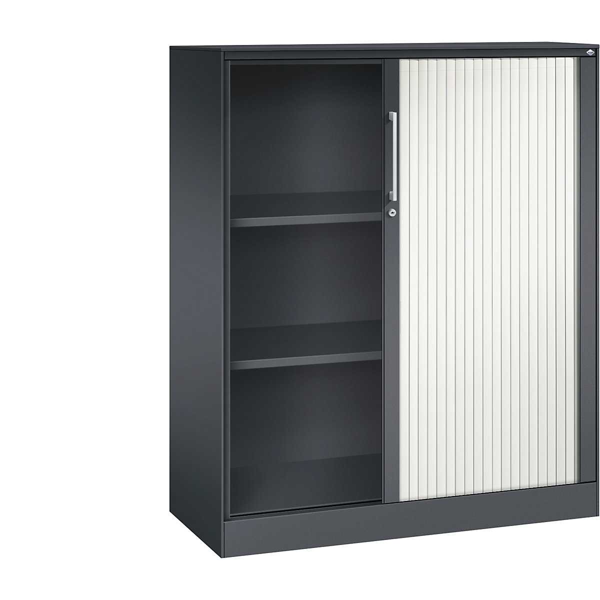 Dulap cu oblon ASISTO, înălțime 1292 mm – C+P, lățime 1000 mm, gri negru/alb trafic-0