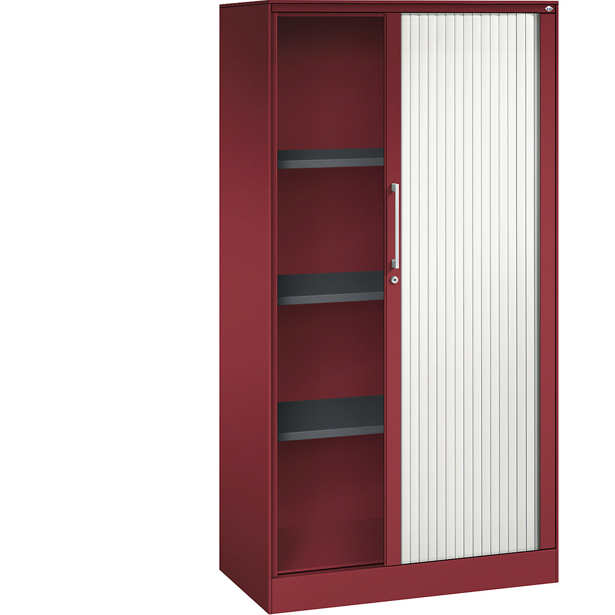 Dulap cu oblon ASISTO, înălțime 1617 mm – C+P, lățime 800 mm, roșu rubin/alb trafic-0