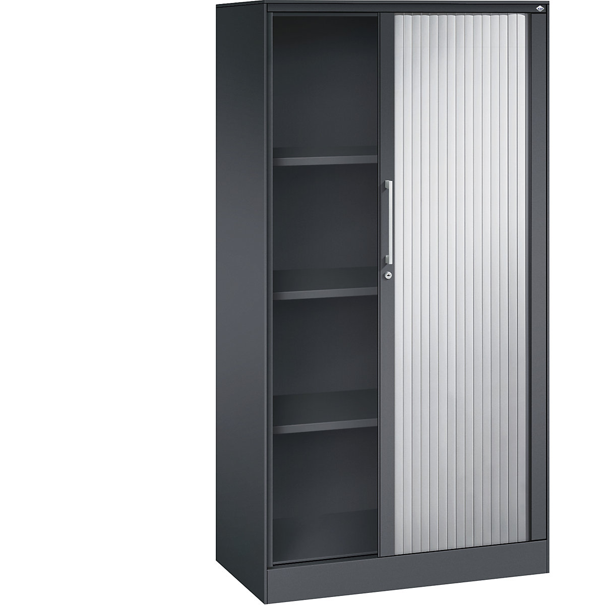 Dulap cu oblon ASISTO, înălțime 1617 mm – C+P, lățime 800 mm, gri negru/alb aluminiu-0