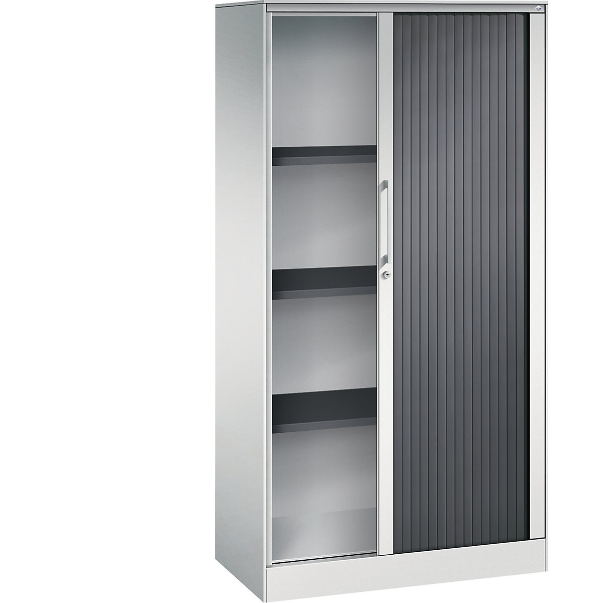 Dulap cu oblon ASISTO, înălțime 1617 mm – C+P, lățime 800 mm, gri deschis/gri negru-0