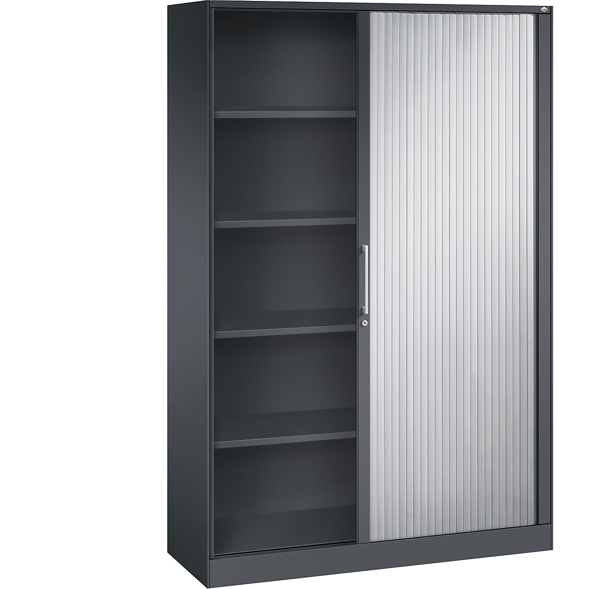 Dulap cu oblon ASISTO, înălțime 1980 mm – C+P, lățime 1200 mm, gri negru/alb aluminiu-0