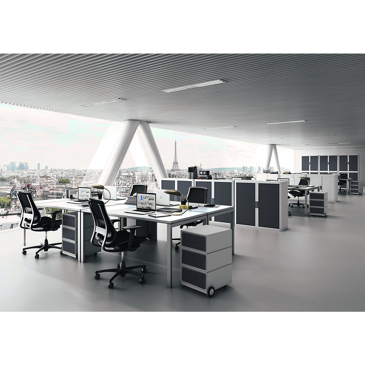 Dulap cu oblon easyOffice® – Paperflow (Imagine produs 2)-1