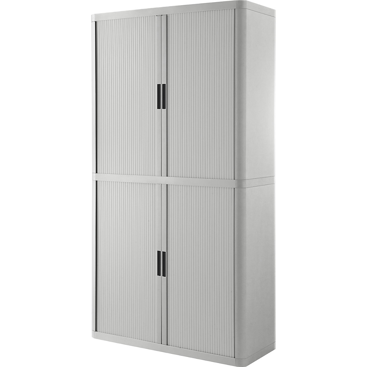 Dulap cu oblon easyOffice® – Paperflow, 4 polițe, înălțime 2040 mm, gri / gri / mânere antracit-0