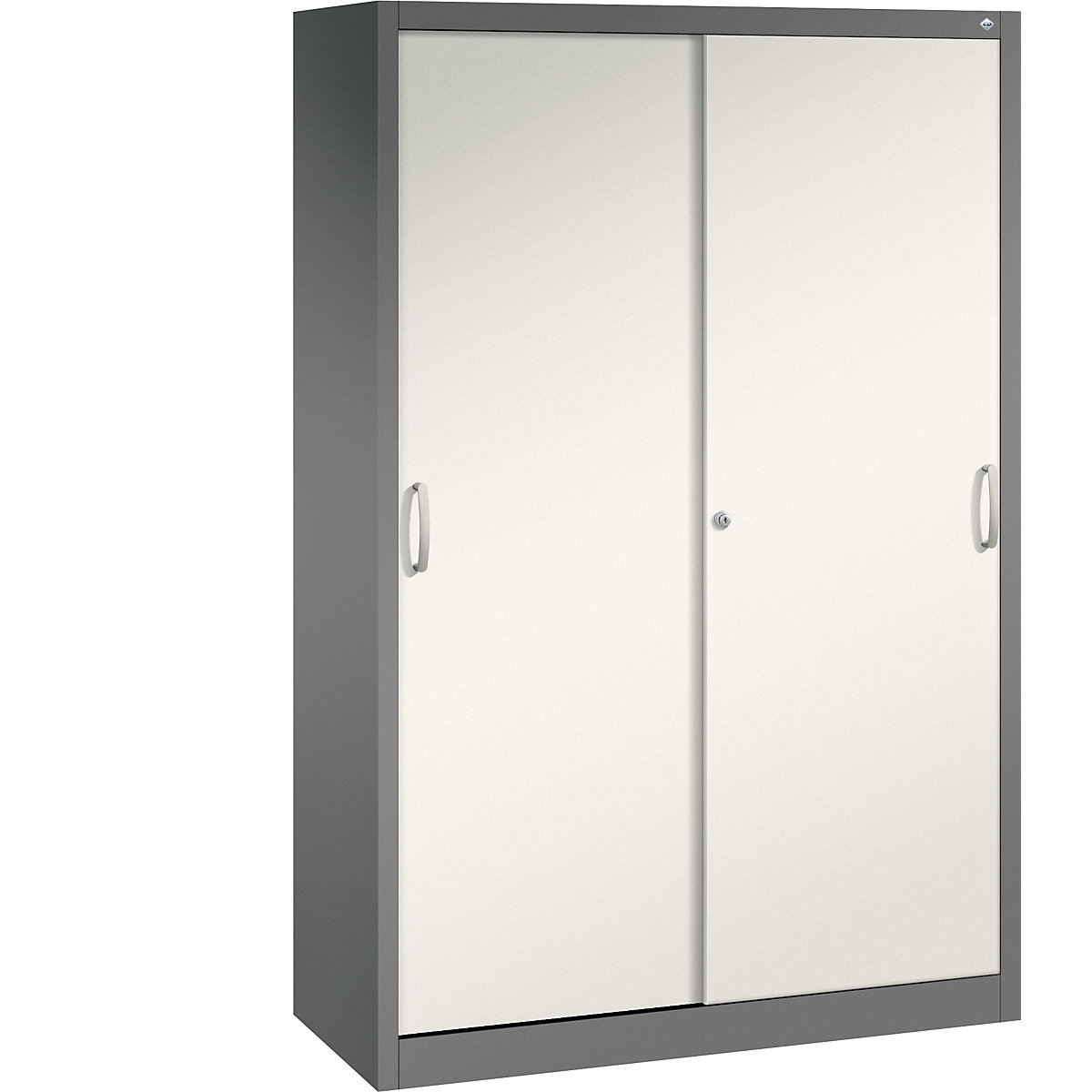 Dulap cu uși glisante ACURADO – C+P, 6 șine de suspendare, î. x lăț. x ad. 1950 x 1200 x 500 mm, gri vulcan / alb perlat-0