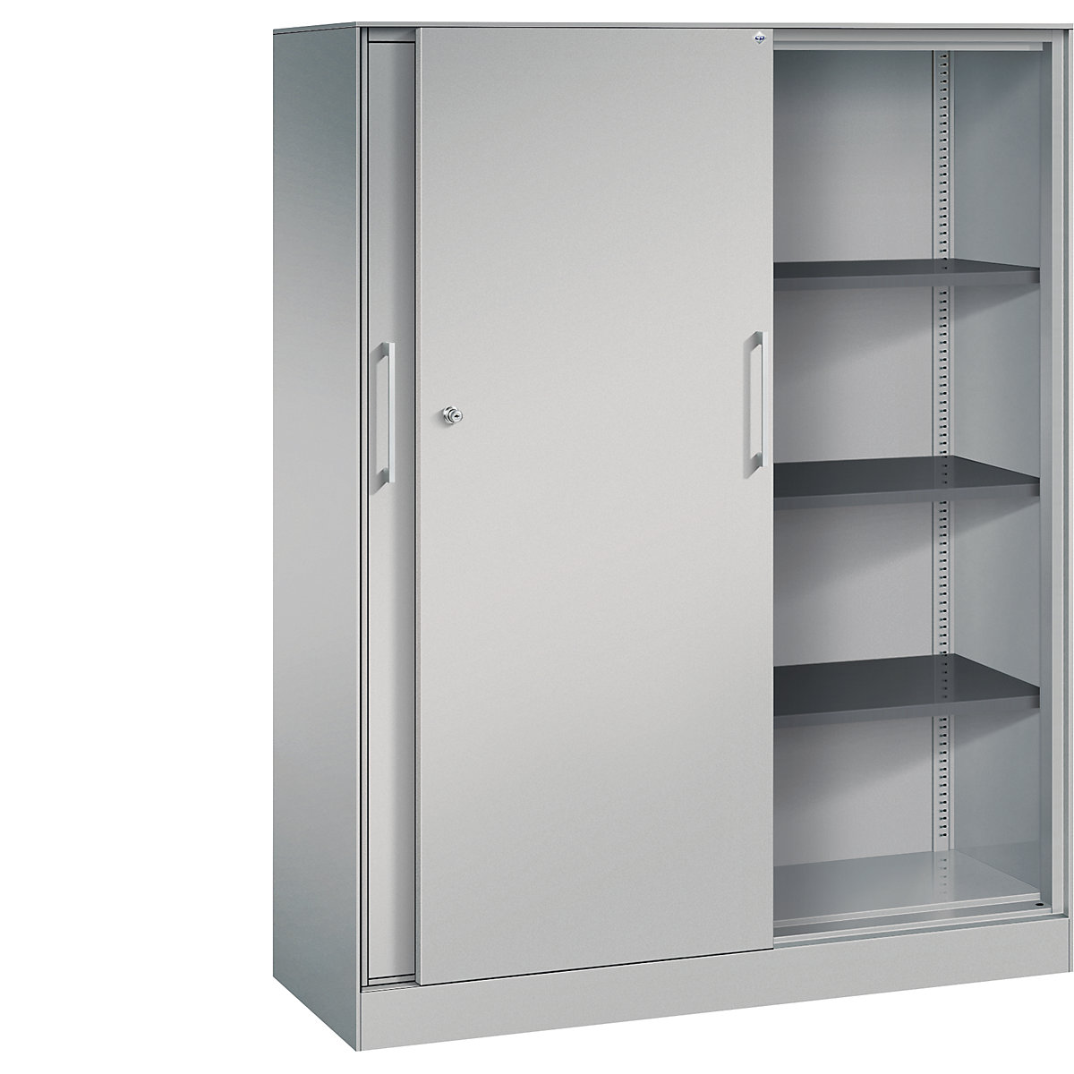 Dulap cu uși glisante ASISTO, înălțime 1617 mm – C+P, lățime 1200 mm, alb aluminiu/alb aluminiu-0
