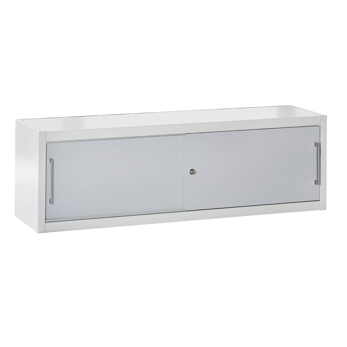 Dulap cu uși glisante – mauser, sub formă de prelungire pentru lățimea 1600 mm, î. x lăț. x ad. 500 x 1600 x 420 mm, gri deschis / alb aluminiu-0