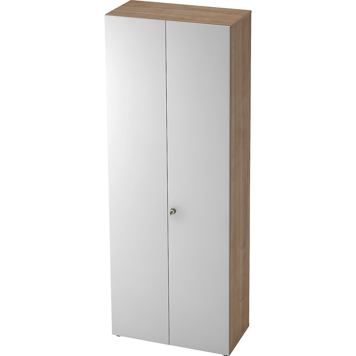 Dulap de haine – eurokraft pro, 2 polițe, 1 bară pentru haine, decor nuc / argintiu aluminiu-0