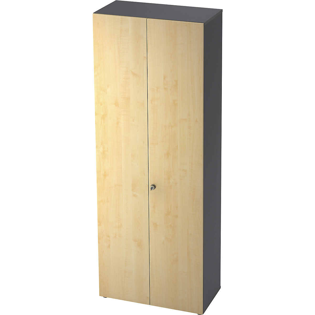 Dulap de haine – eurokraft pro, 2 polițe, 1 bară pentru haine, grafit / decor arțar-0