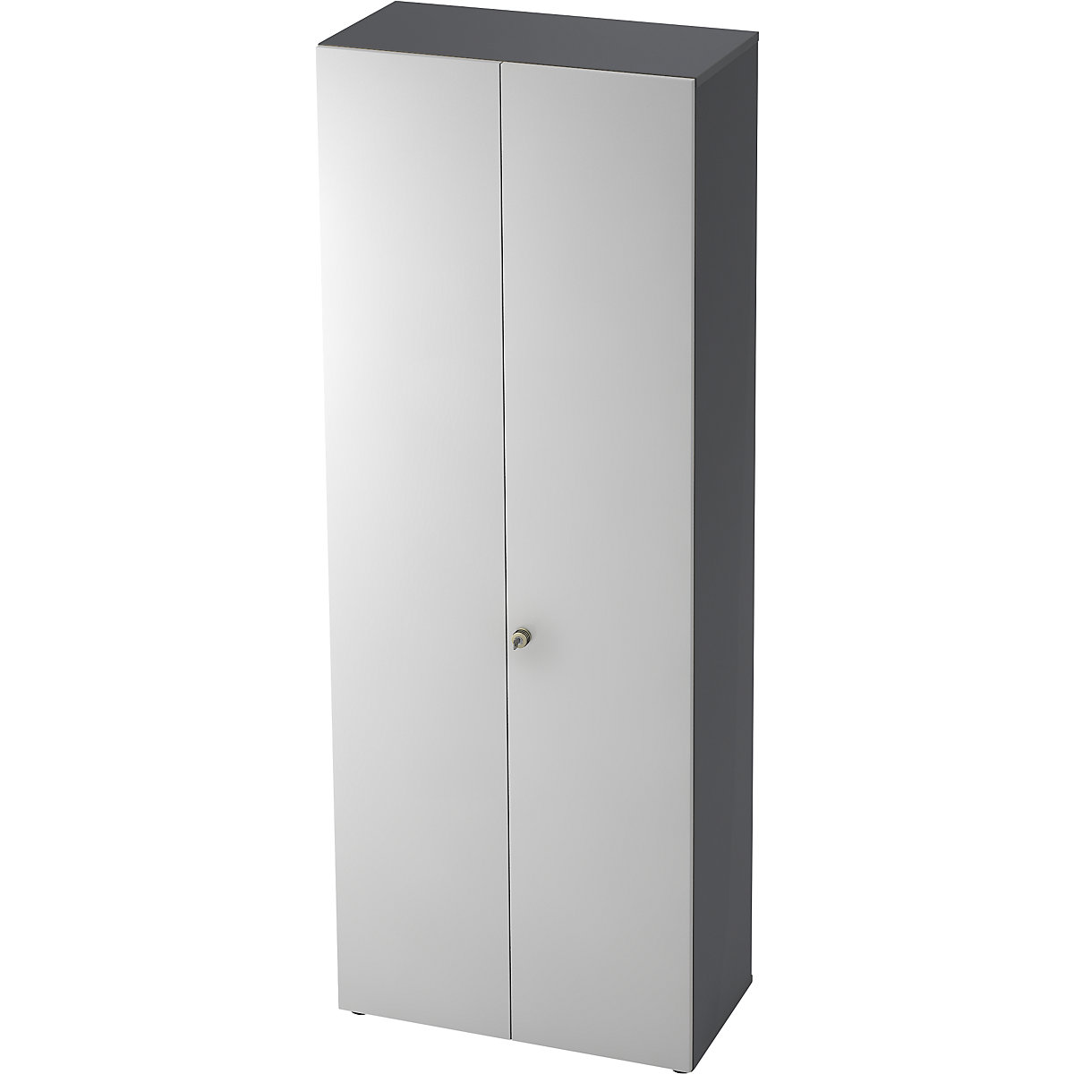 Dulap de haine – eurokraft pro, 2 polițe, 1 bară pentru haine, grafit /argintiu aluminiu-0