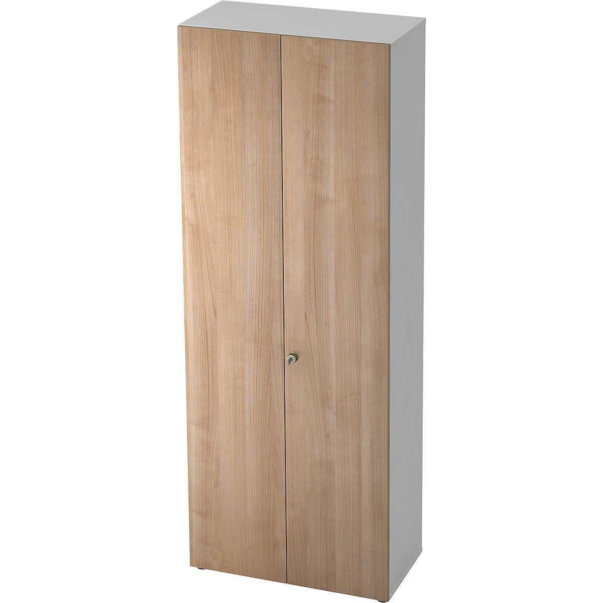 Dulap de haine – eurokraft pro, 2 polițe, 1 bară pentru haine, alb / decor nuc-0