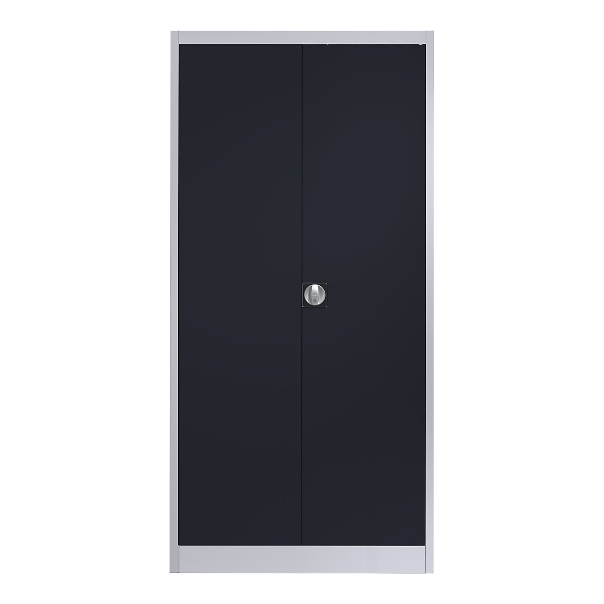Dulap din oțel cu uși cu canaturi – mauser, 4 polițe, adâncime 600 mm, alb aluminiu / gri antracit-0
