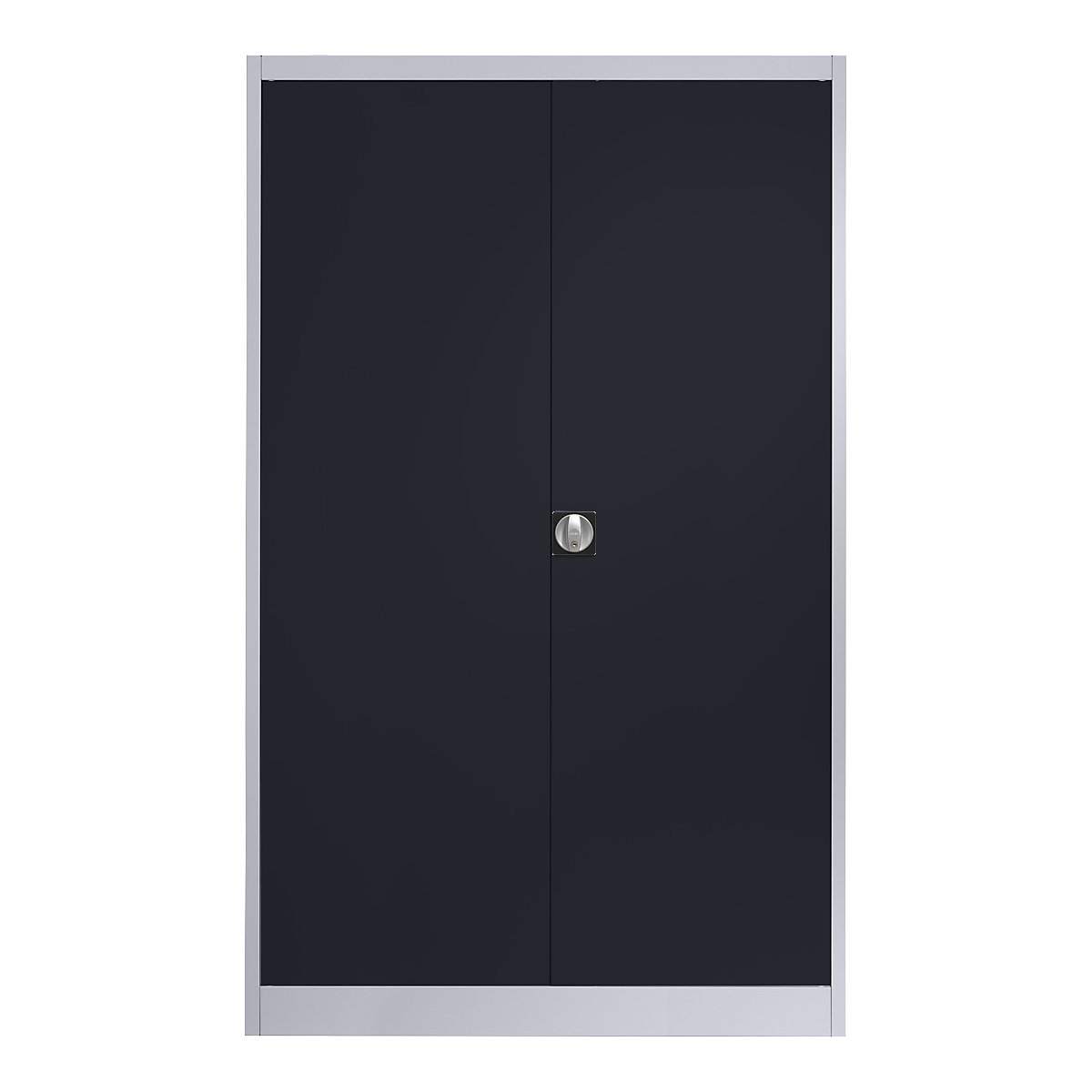 Dulap din oțel cu uși cu canaturi – mauser, 4 polițe, lățime 1200 mm, alb aluminiu / gri antracit, adâncime exterioară 420 mm-0
