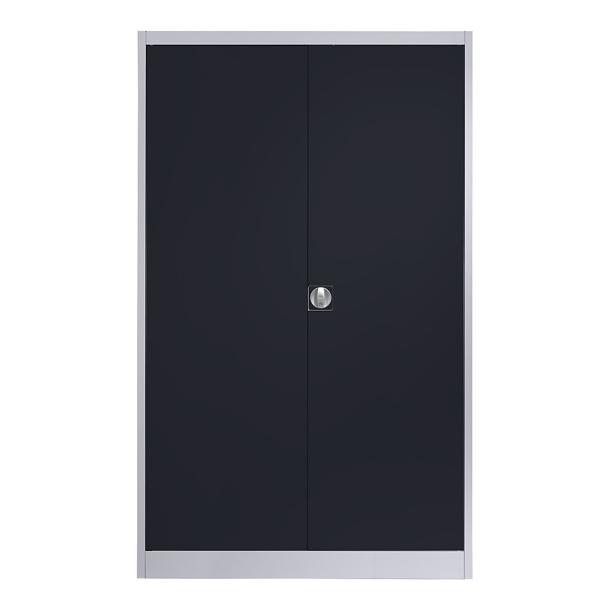 Dulap din oțel cu uși cu canaturi – mauser, 4 polițe, lățime 1200 mm, alb aluminiu / gri antracit, adâncime exterioară 500 mm-0