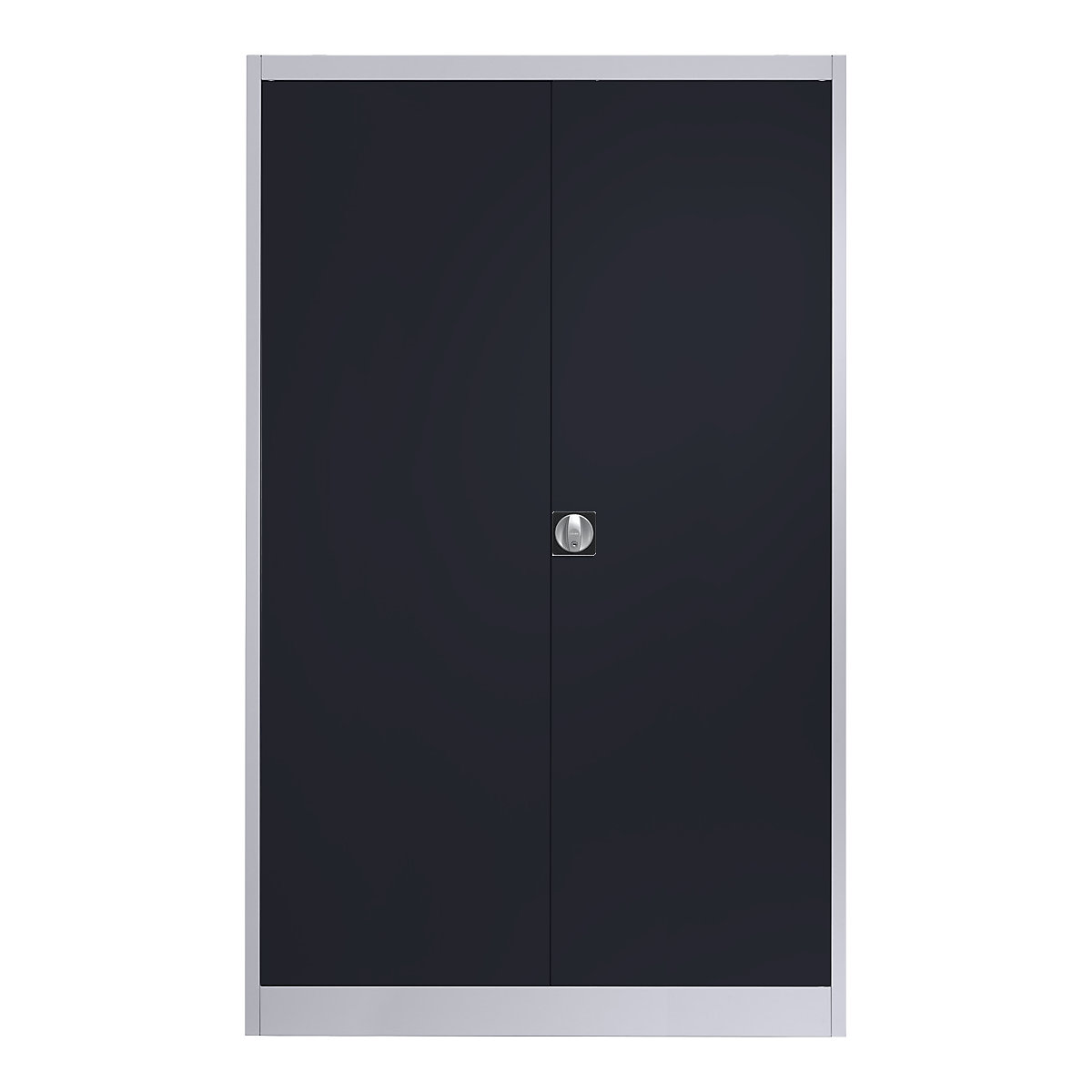 Dulap din oțel cu uși cu canaturi – mauser, 4 polițe, lățime 1200 mm, alb aluminiu / gri antracit, adâncime exterioară 600 mm-0