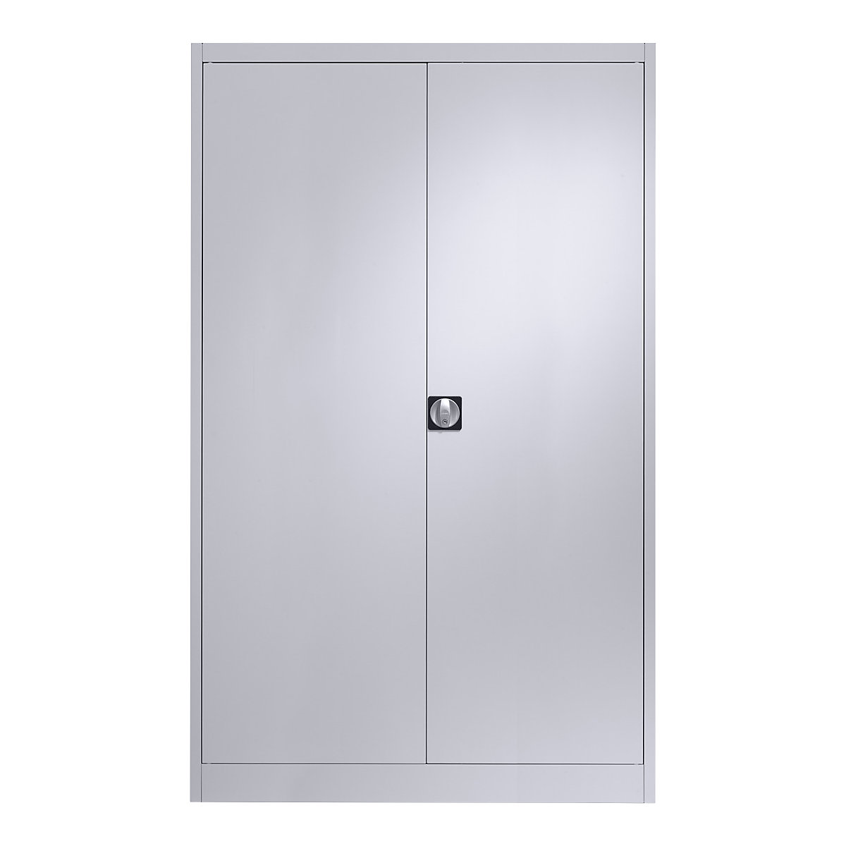 Dulap din oțel cu uși cu canaturi – mauser, 4 polițe, lățime 1200 mm, alb aluminiu, adâncime exterioară 500 mm-0