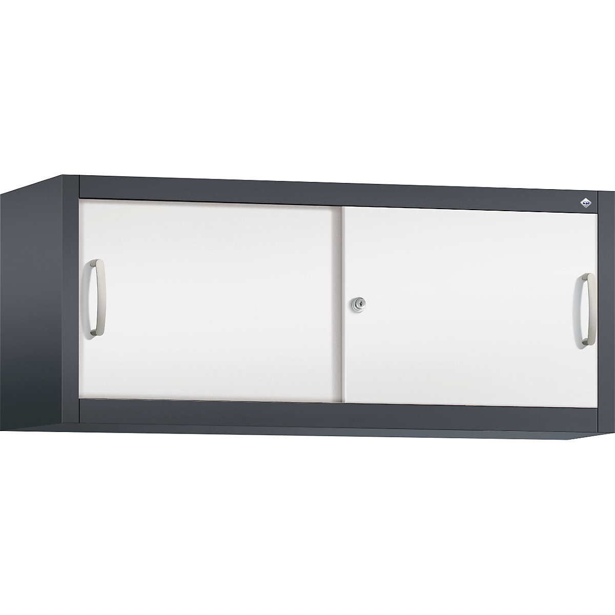 Dulap suprapus cu uși glisante ACURADO – C+P, î. x lăț. x ad. 500 x 1200 x 400 mm, gri negru / alb trafic-0