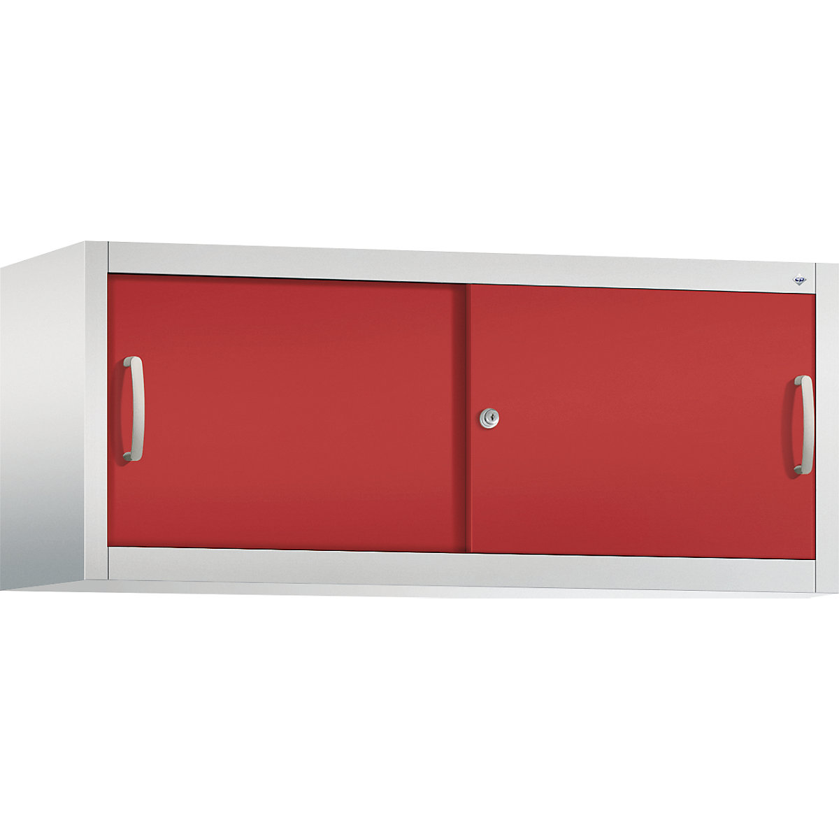 Dulap suprapus cu uși glisante ACURADO – C+P, î. x lăț. x ad. 500 x 1200 x 400 mm, gri deschis / roșu aprins-0