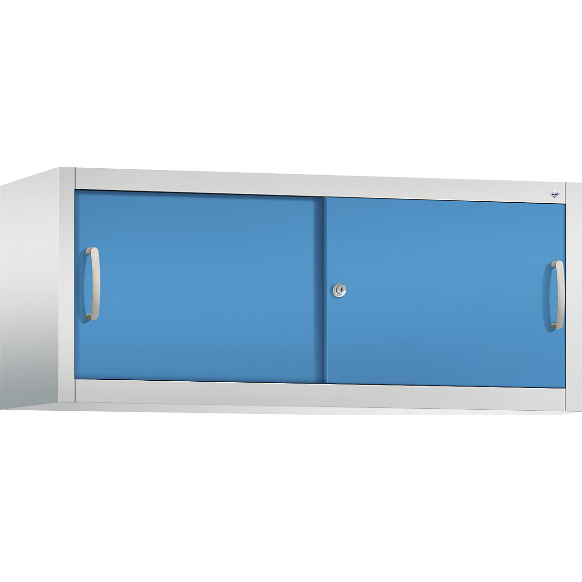 Dulap suprapus cu uși glisante ACURADO – C+P, î. x lăț. x ad. 500 x 1200 x 400 mm, gri deschis / albastru deschis-0