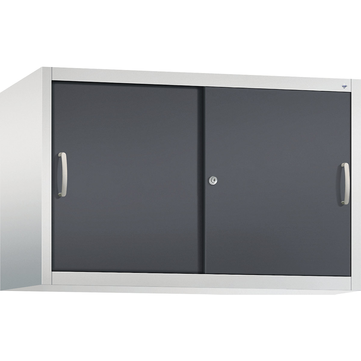 Dulap suprapus cu uși glisante ACURADO – C+P, 1 poliță, î. x lăț. x ad. 790 x 1200 x 500 mm, gri deschis / gri negru-0