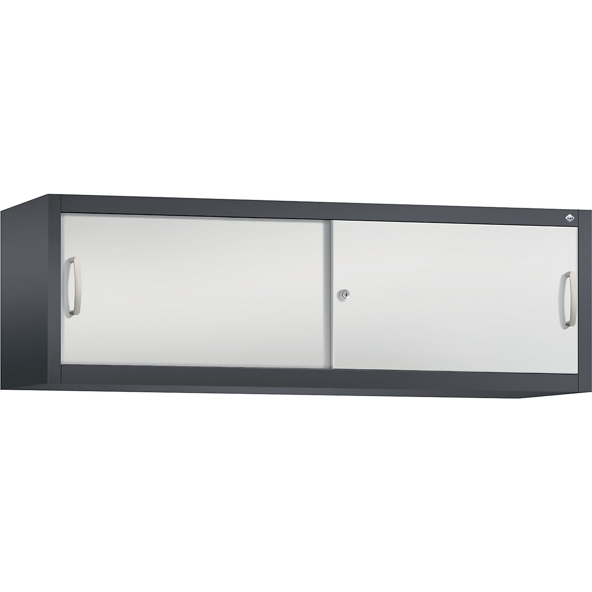 Dulap suprapus cu uși glisante ACURADO – C+P, î. x lăț. x ad. 500 x 1600 x 400 mm, gri negru / gri deschis-0