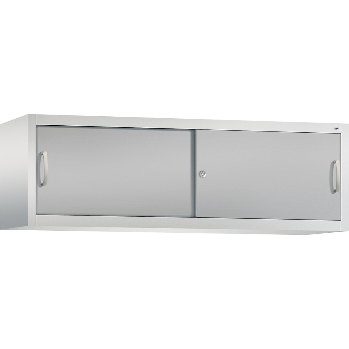 Dulap suprapus cu uși glisante ACURADO – C+P, î. x lăț. x ad. 500 x 1600 x 400 mm, gri deschis / alb aluminiu-0