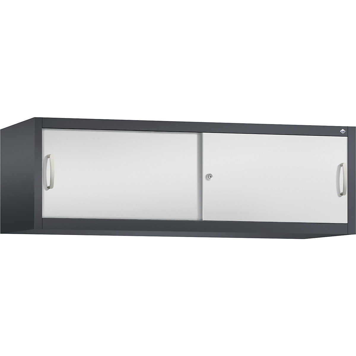 Dulap suprapus cu uși glisante ACURADO – C+P, î. x lăț. x ad. 500 x 1600 x 500 mm, gri negru / gri deschis-0
