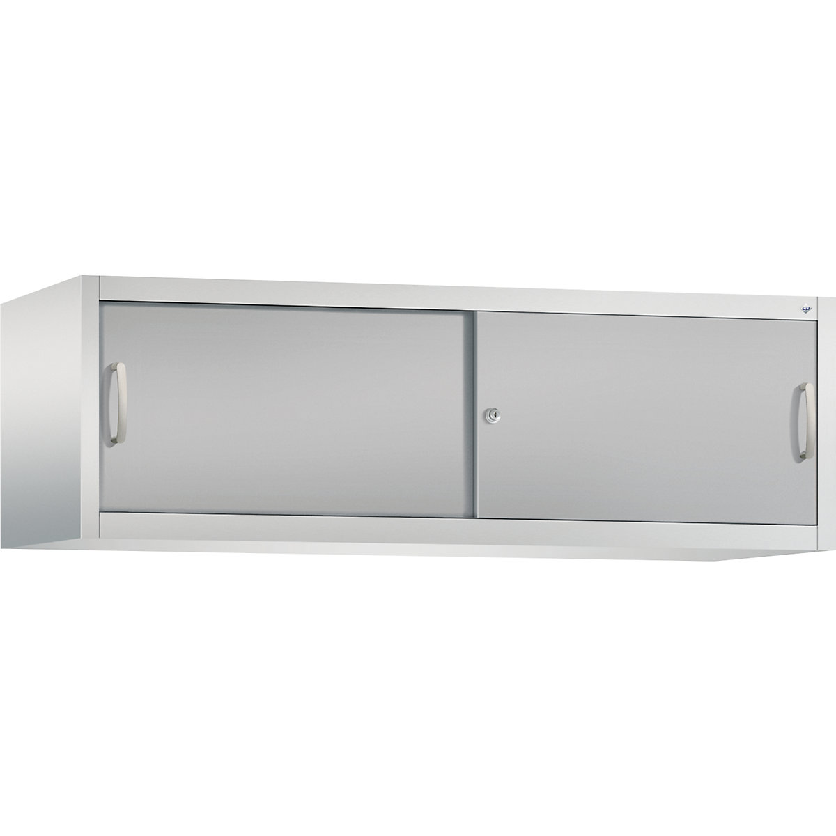Dulap suprapus cu uși glisante ACURADO – C+P, î. x lăț. x ad. 500 x 1600 x 500 mm, gri deschis / alb aluminiu-0