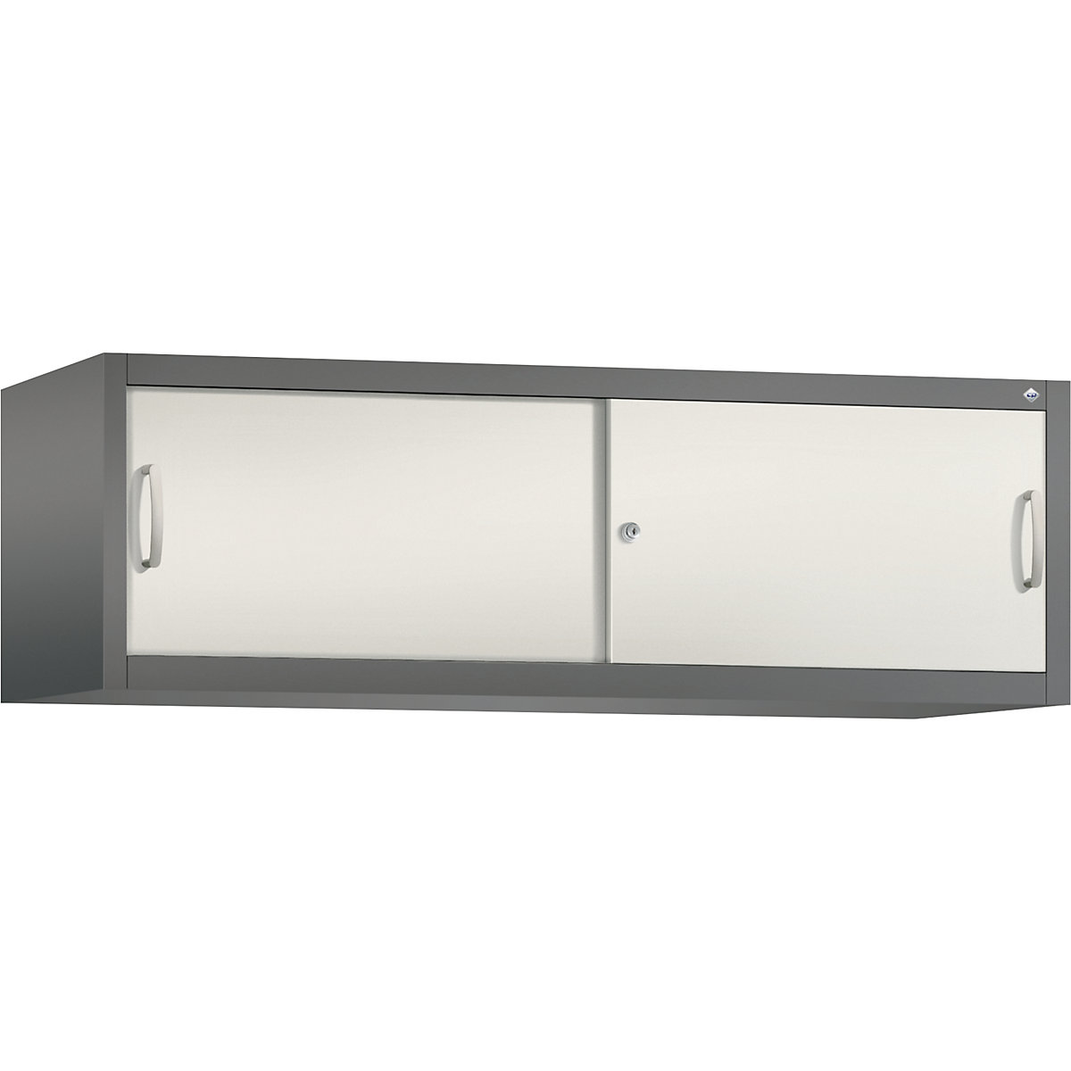 Dulap suprapus cu uși glisante ACURADO – C+P, î. x lăț. x ad. 500 x 1600 x 500 mm, gri vulcan / alb perlat-0