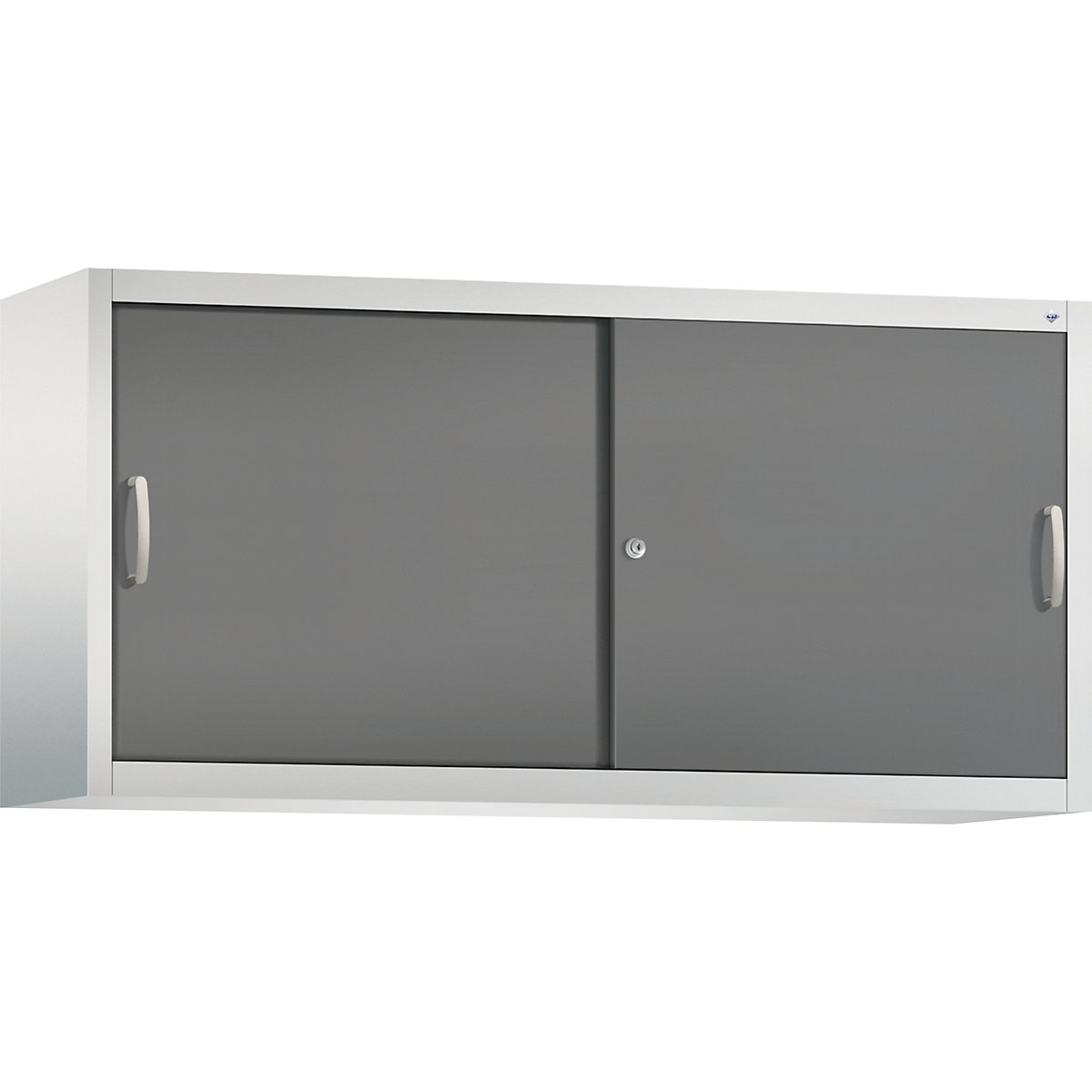 Dulap suprapus cu uși glisante ACURADO – C+P, 2 polițe, î. x lăț. x ad. 790 x 1600 x 400 mm, gri deschis / gri vulcan-0