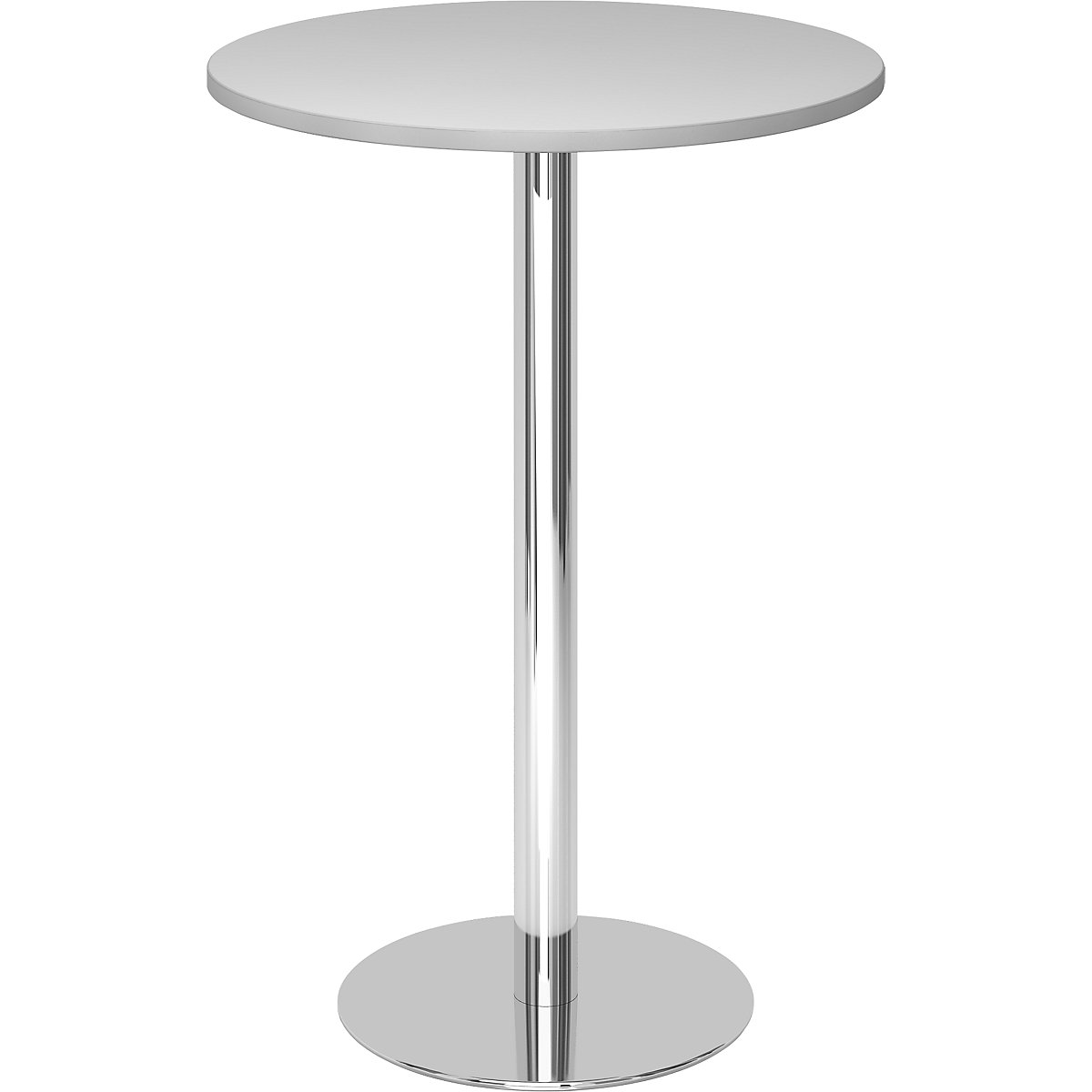 Masă înaltă, Ø 800 mm, înălțime 1116 mm, cadru cromat, blat gri deschis-0