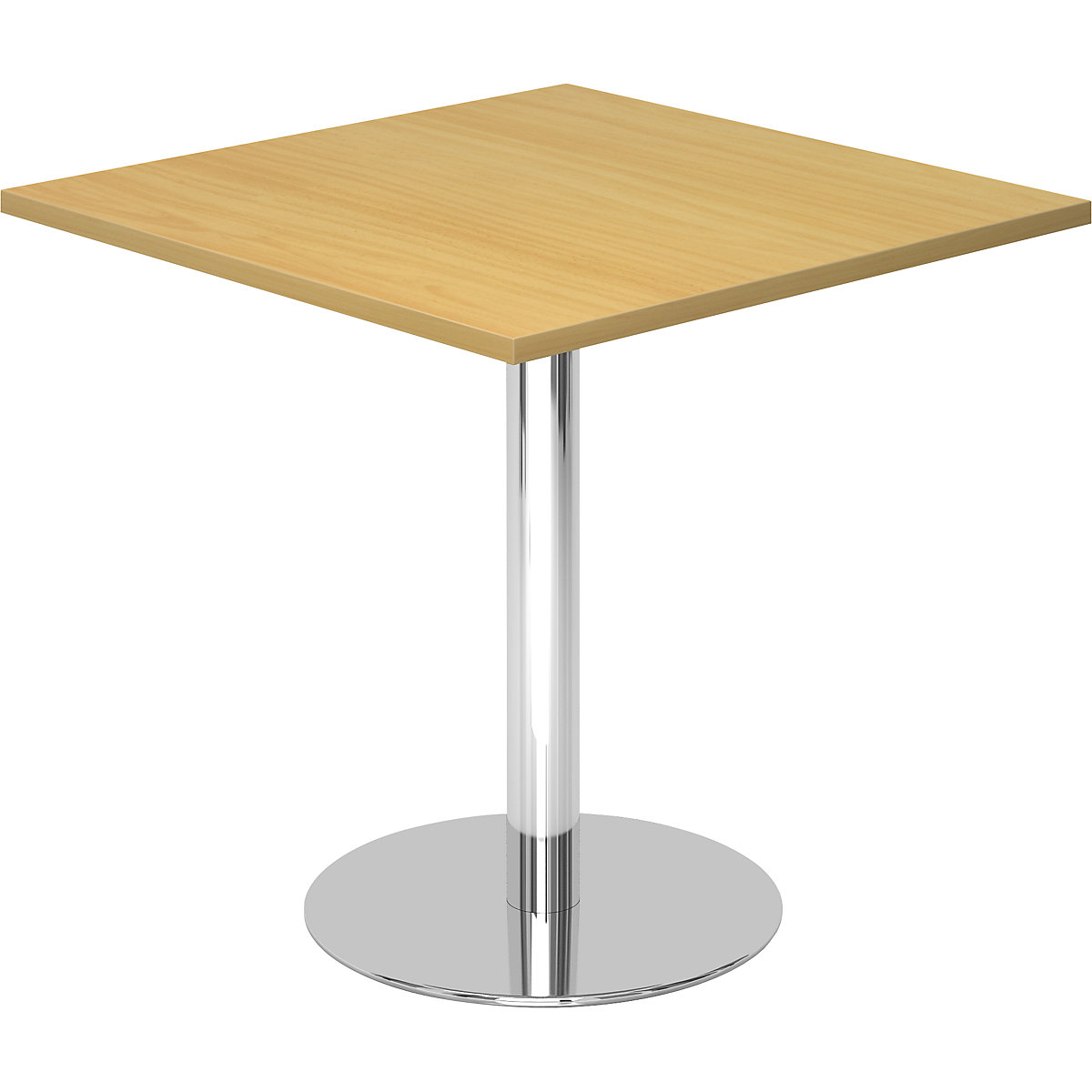 Masă de consiliu, lung. x lăț. 800 x 800 mm, înălțime 755 mm, cadru cromat, blat decor fag-0