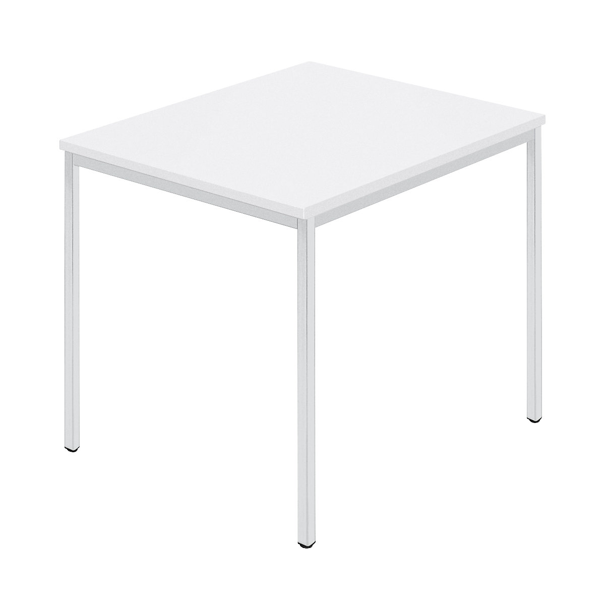 Masă dreptunghiulară, țeavă rectangulară cu strat din plastic, lăț. x ad. 800 x 800 mm, alb / gri-0