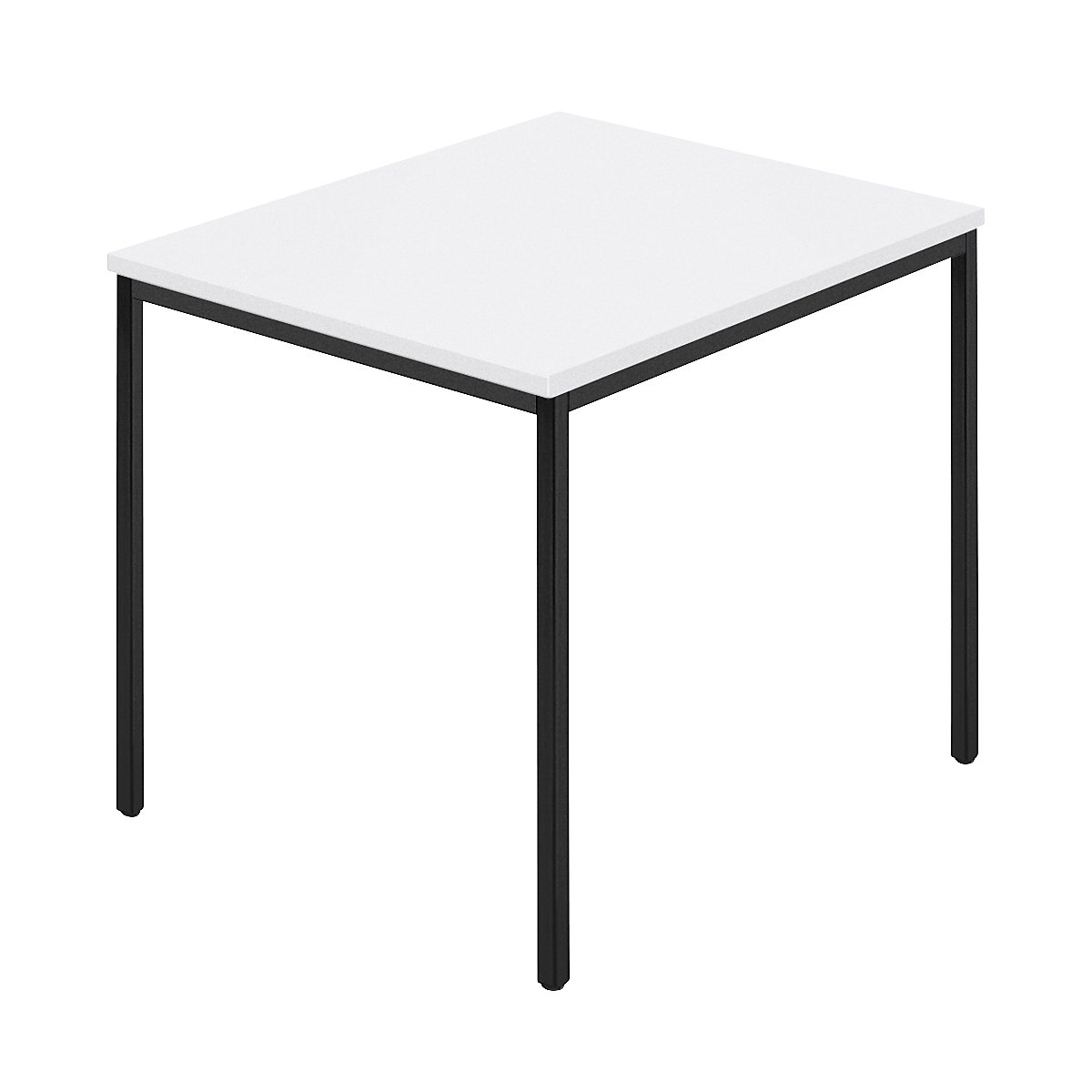 Masă dreptunghiulară, țeavă rectangulară cu strat din plastic, lăț. x ad. 800 x 800 mm, alb / antracit-0