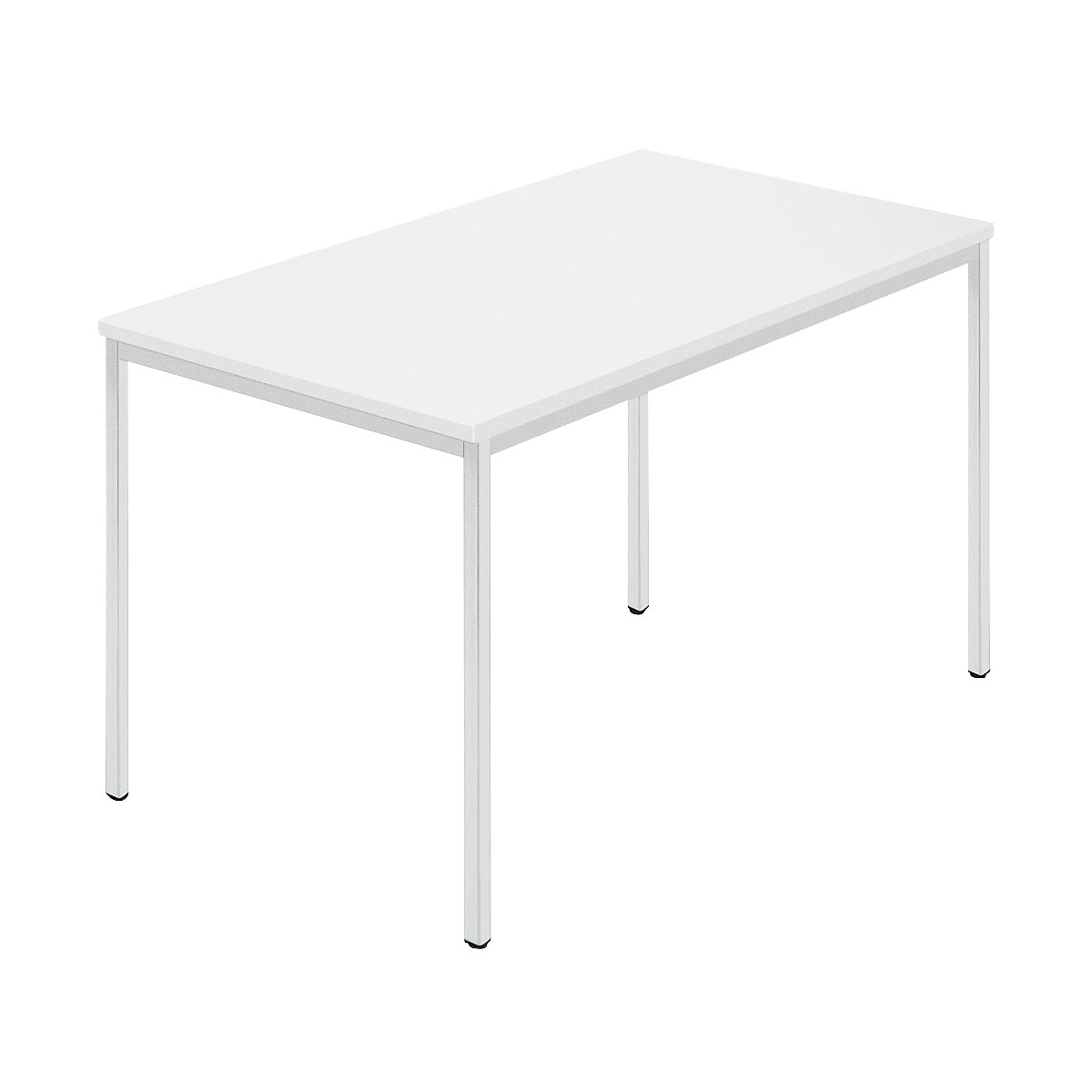 Masă dreptunghiulară, țeavă rectangulară cu strat din plastic, lăț. x ad. 1200 x 800 mm, alb / gri-0