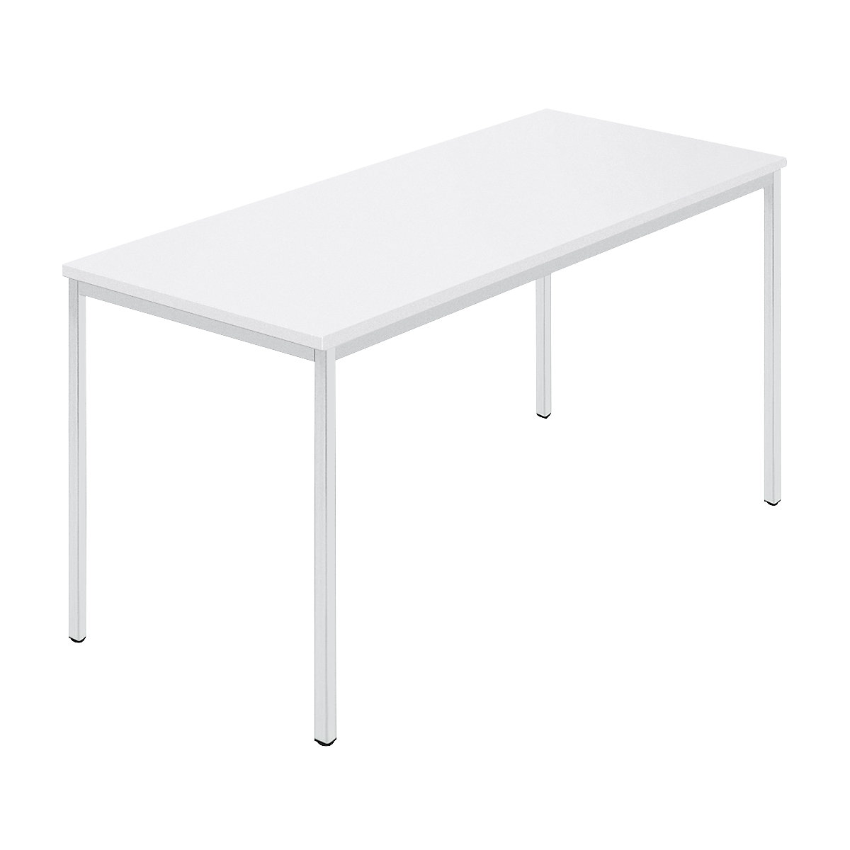 Masă dreptunghiulară, țeavă rectangulară cu strat din plastic, lăț. x ad. 1400 x 700 mm, alb / gri-0