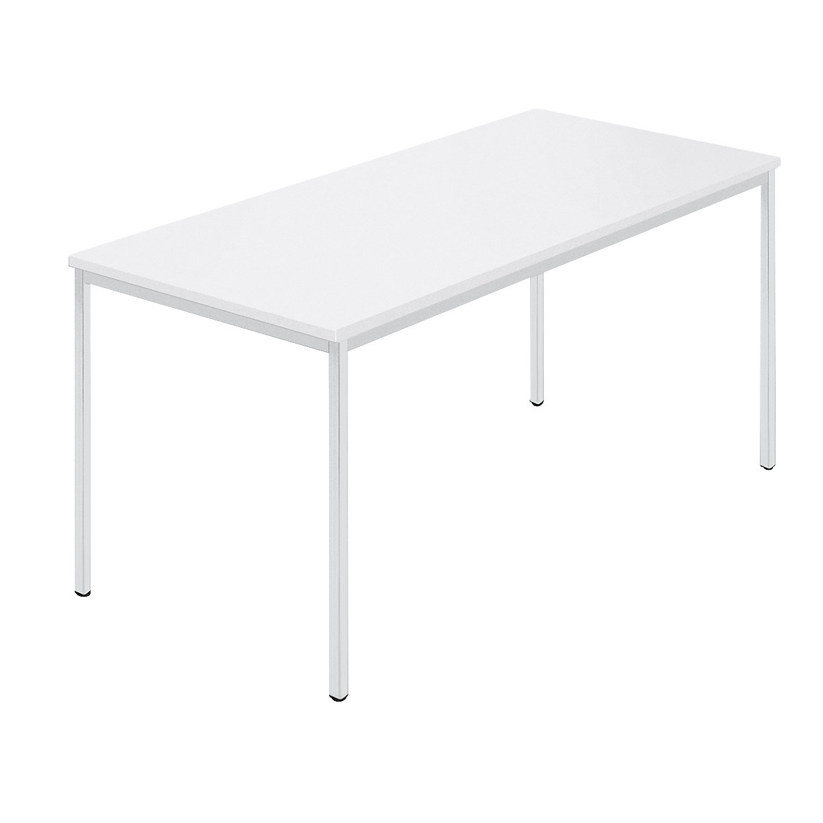 Masă dreptunghiulară, țeavă rectangulară cu strat din plastic, lăț. x ad. 1500 x 800 mm, alb / gri-0