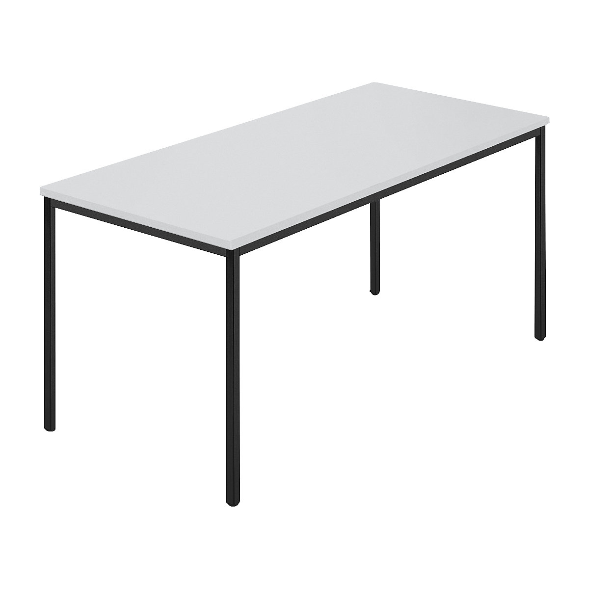 Masă dreptunghiulară, țeavă rectangulară cu strat din plastic, lăț. x ad. 1500 x 800 mm, gri / antracit-0