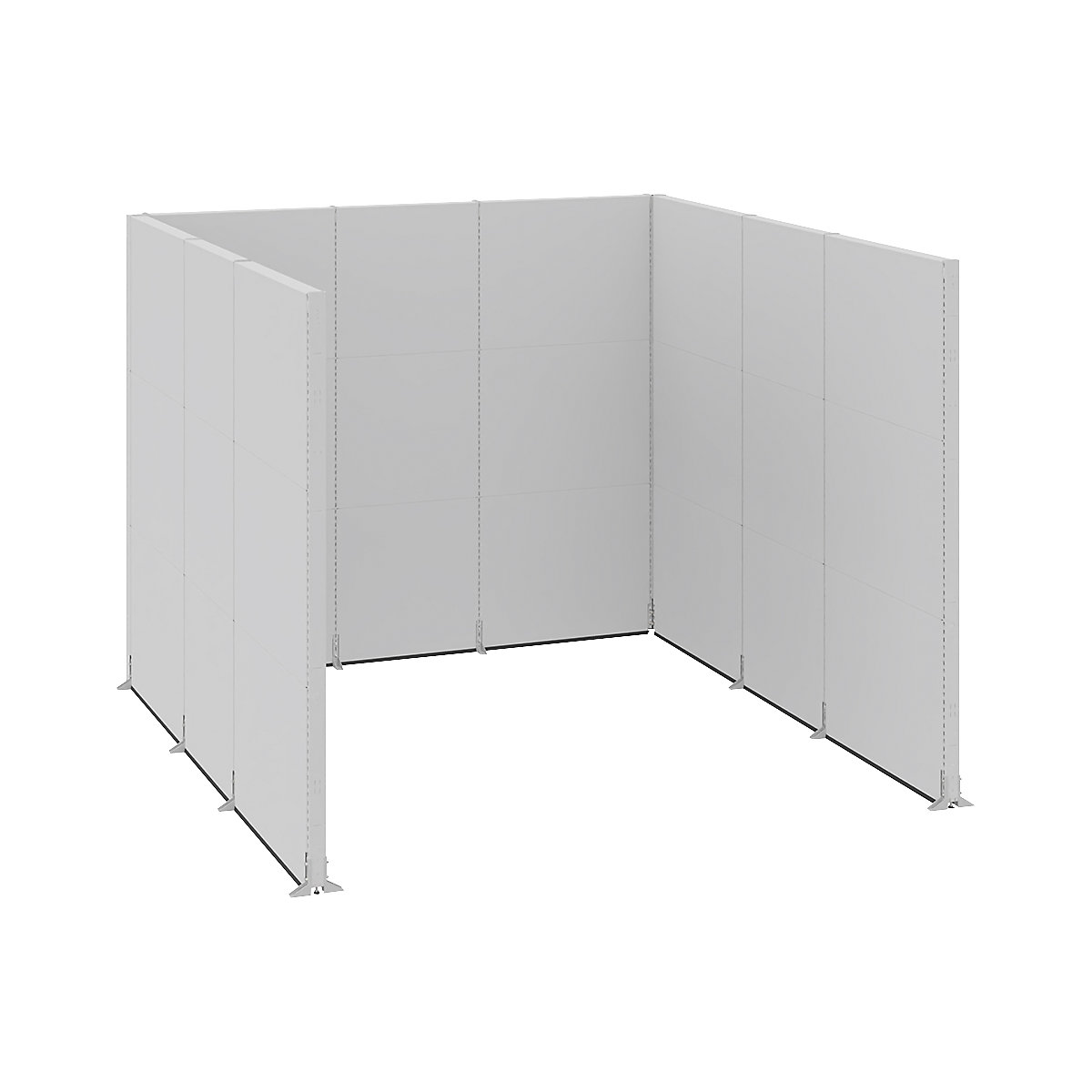Paravan acustic, birou/industrie, module complete, lung. x lăț. x î. 3730 x 3630 x 3000 mm-0