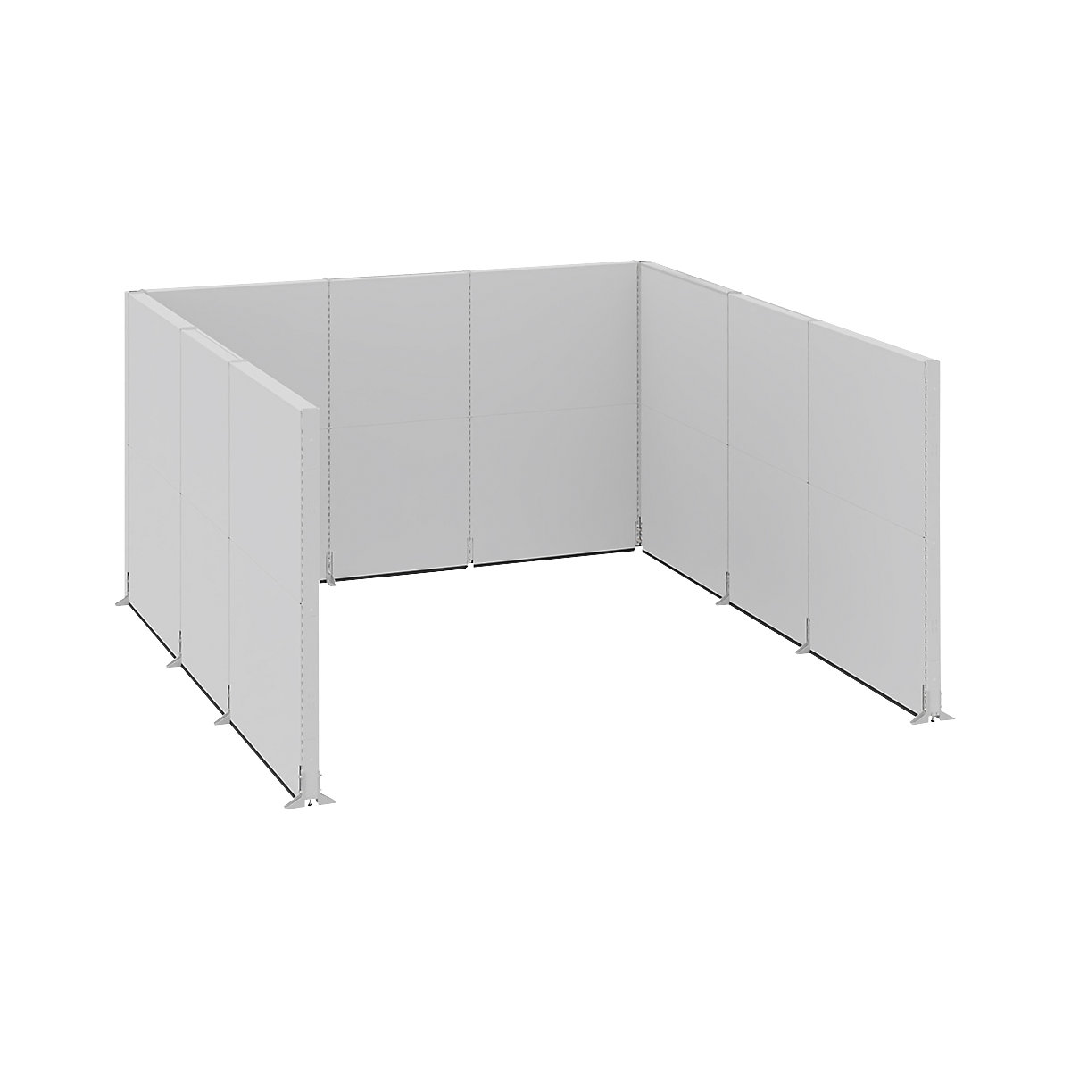 Paravan acustic, birou/industrie, module complete, lung. x lăț. x î. 3730 x 3630 x 2000 mm-0