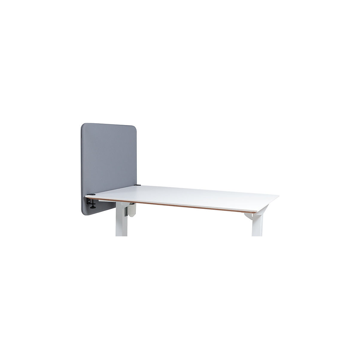 Perete despărțitor acustic de masă Softline Event, suspendat în jos, înălțime 650 mm, textil, lățime 600 mm, gri deschis-0