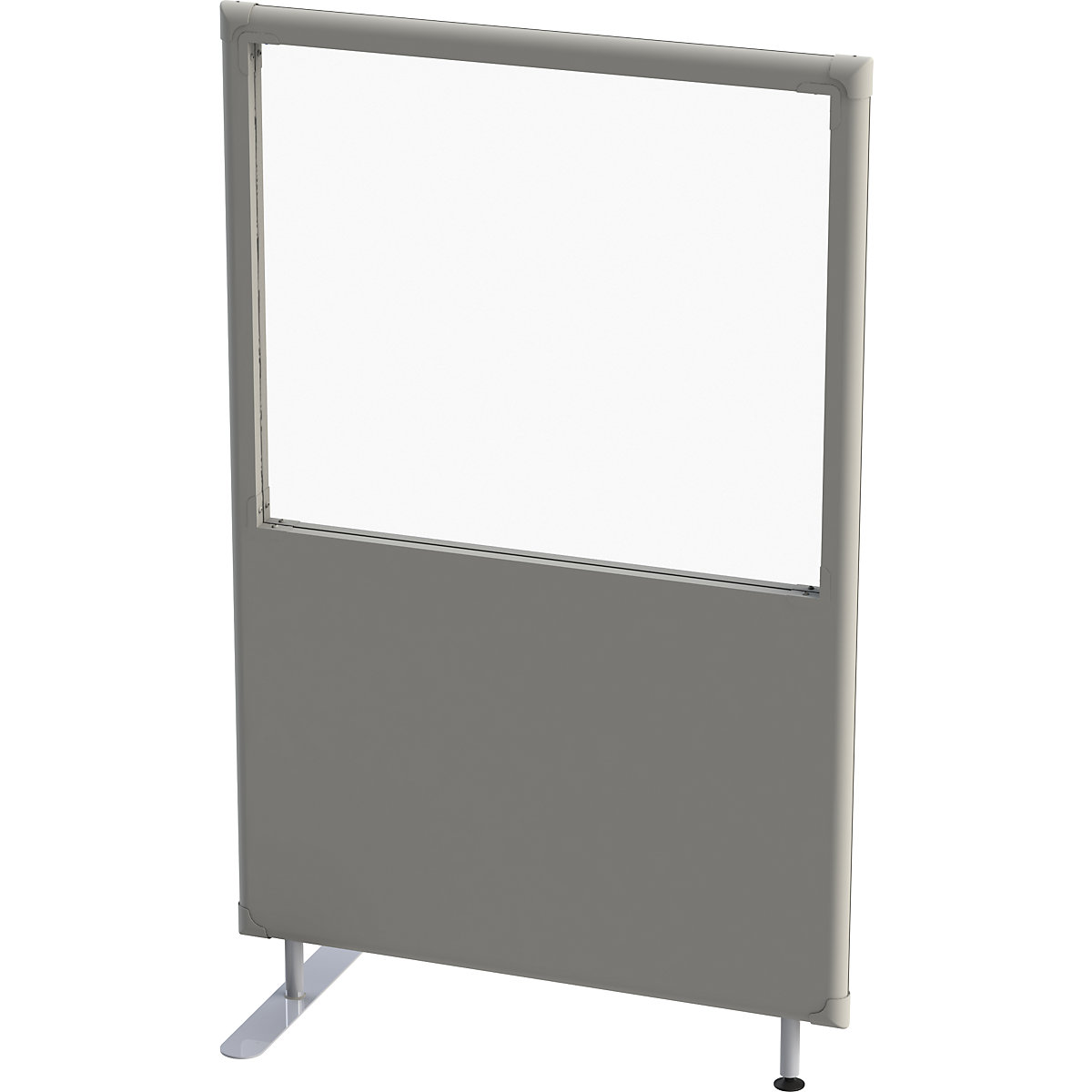 Perete despărțitor fonoabsorbant – eurokraft pro, panou cu geam, lățime 1000 mm, înălțime 1600 mm, gri-0