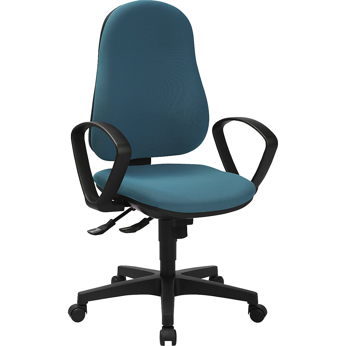 Scaun rotativ ergonomic SUPPORT SY – Topstar, cu cotiere, mecanism sincron, petrol închis-0