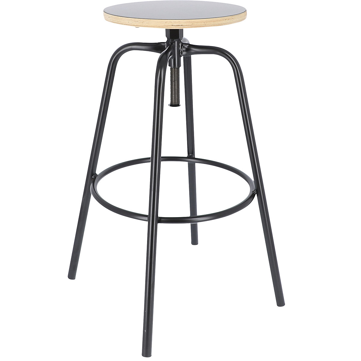 Taburet de bar PARIS, înălțimea șezutului 700 – 800 mm, negru-0