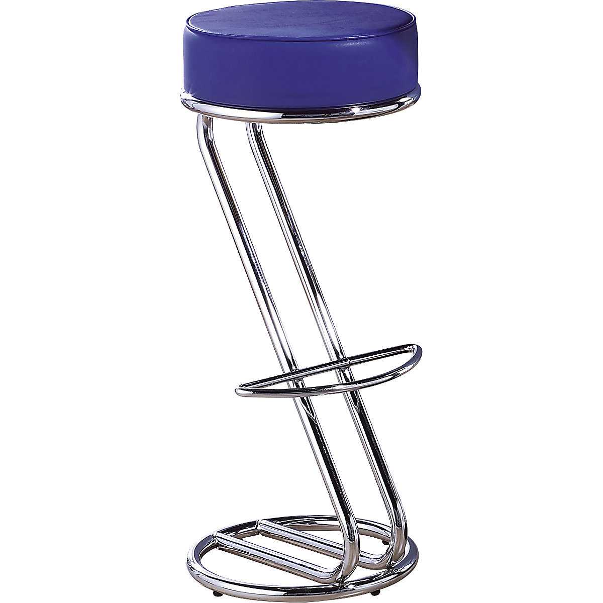 Taburet de bar model Z, cu tapițerie cu grosimea de 100 mm, albastru, amb. 2 buc.-0