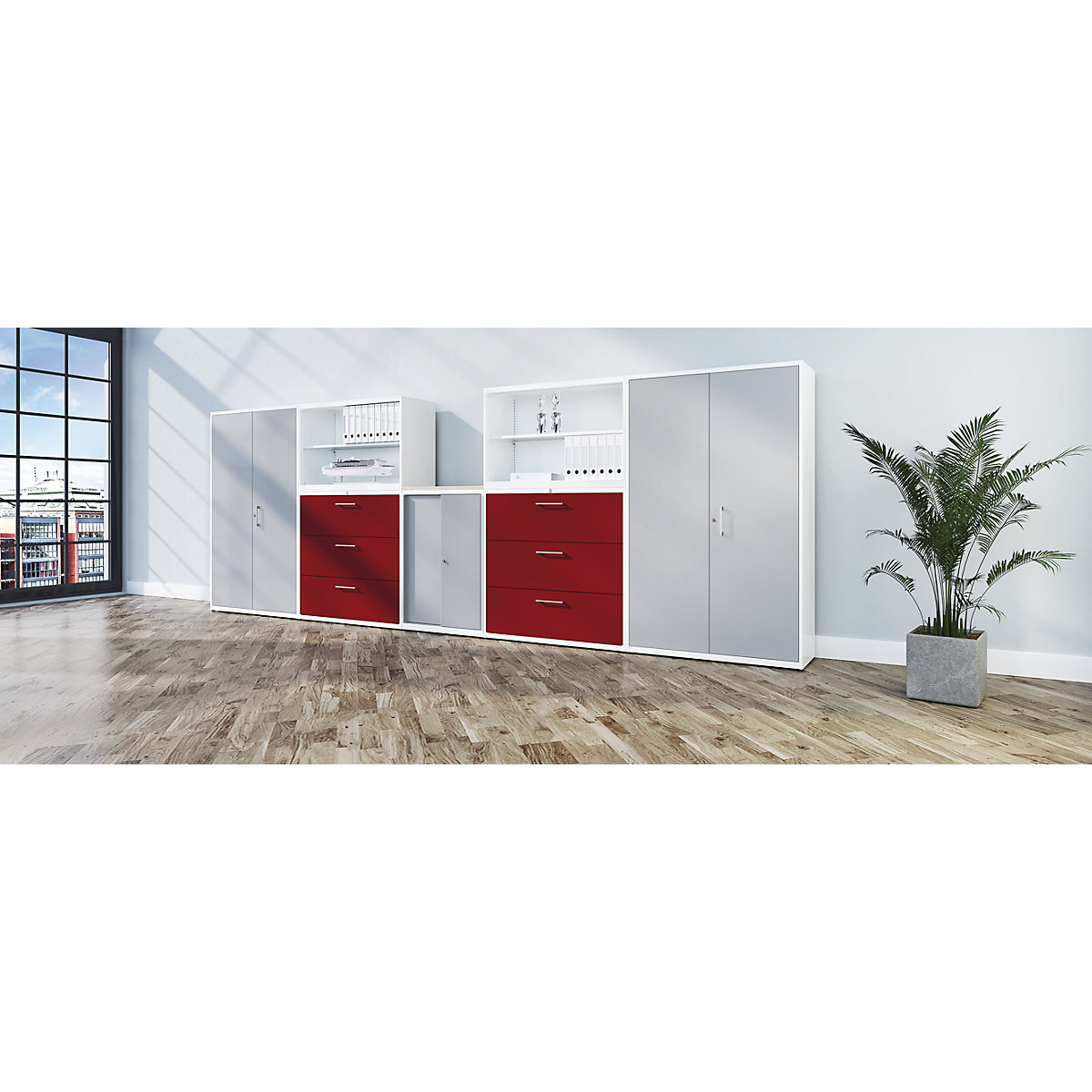 Armoire combinée à portes coulissantes – mauser (Illustration du produit 2)-1